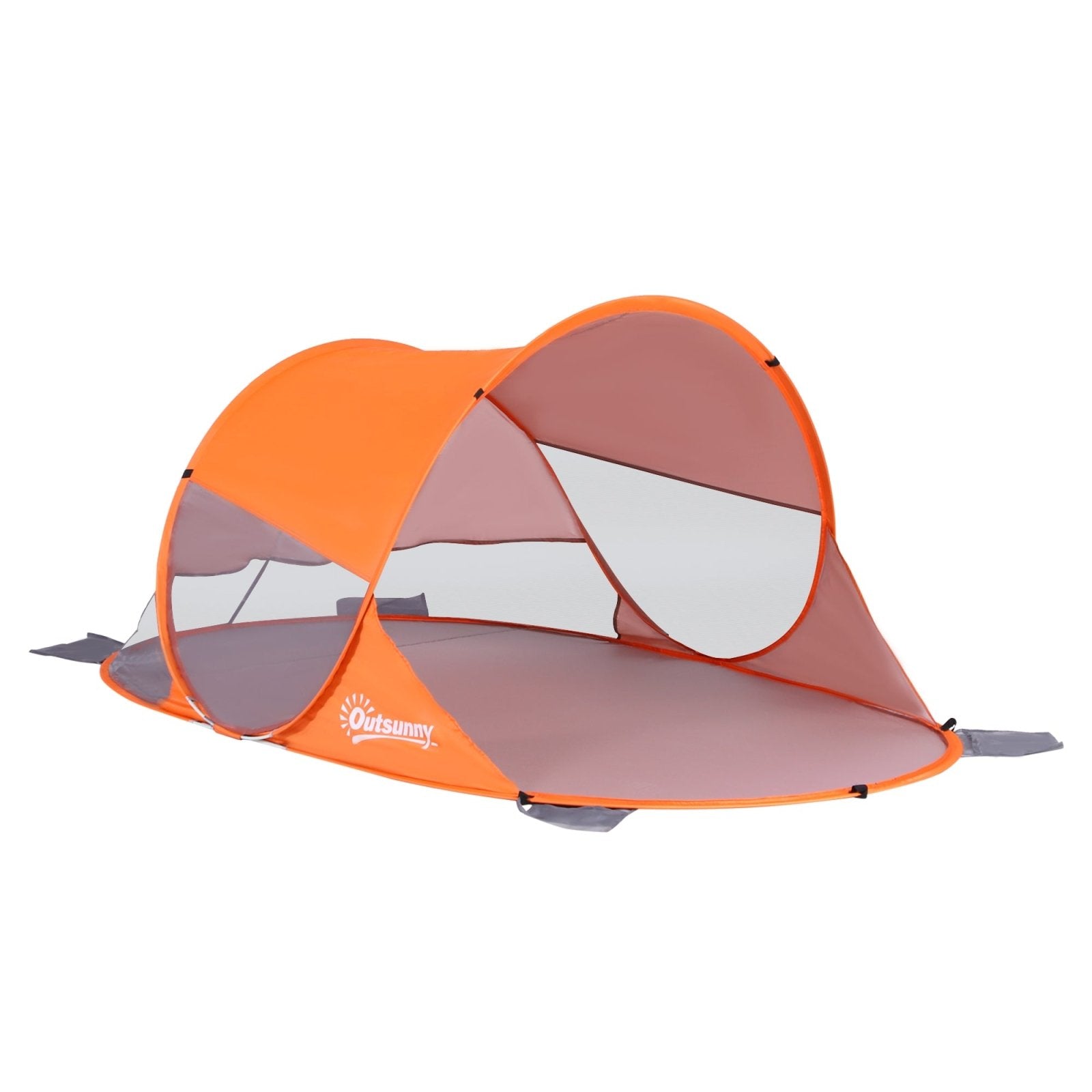 1-2 Person Automatic Pop-Up Beach Tent with UV Protection - Orange-1