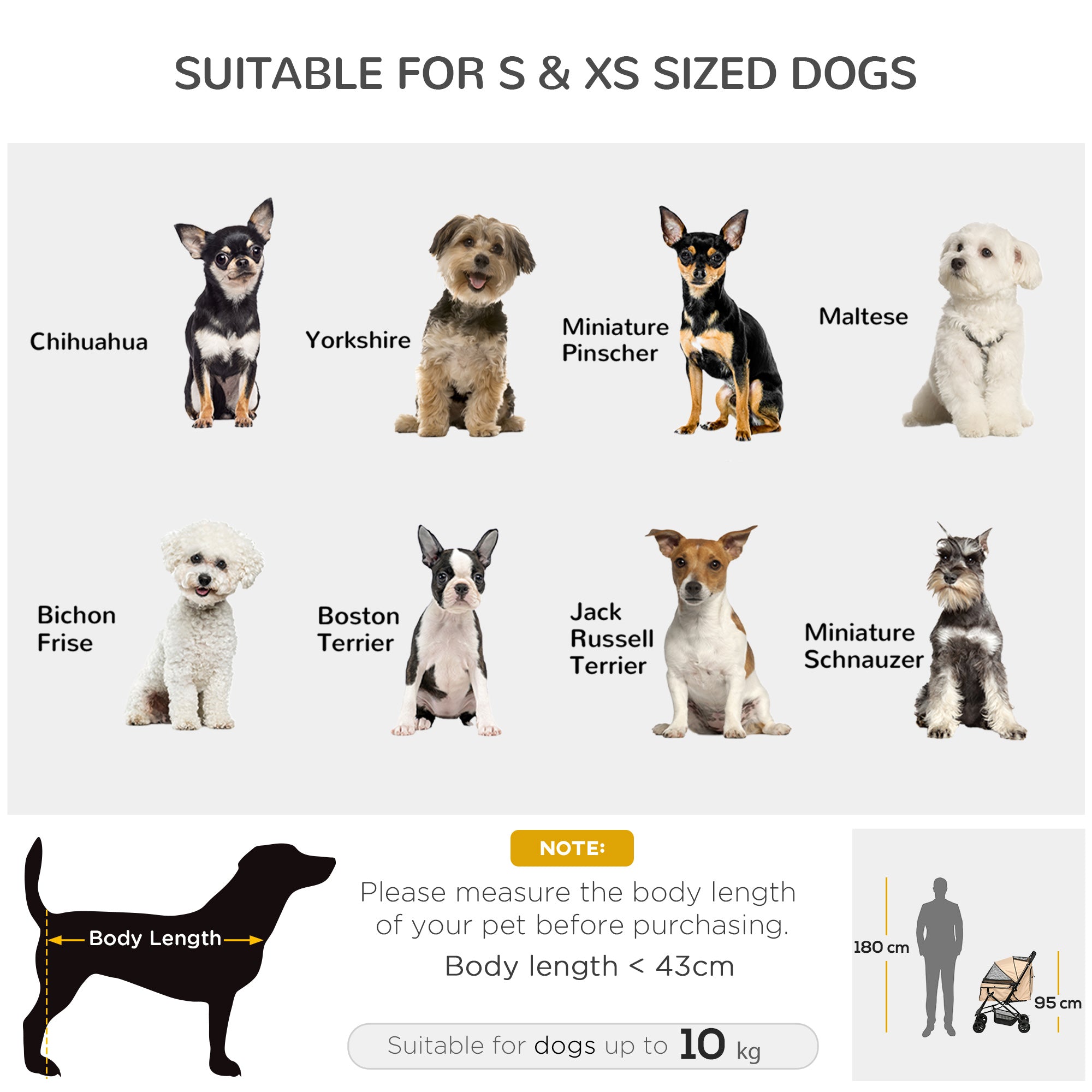 Pet Stroller Pushchair Foldable Travel Dog Cat Carriage w/ Reversible Handle Brake Basket-3