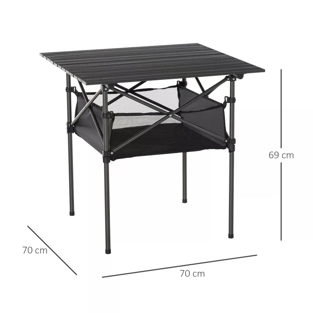 Lightweight Folding Camping Table with Mesh Storage Bag - Aluminum-2