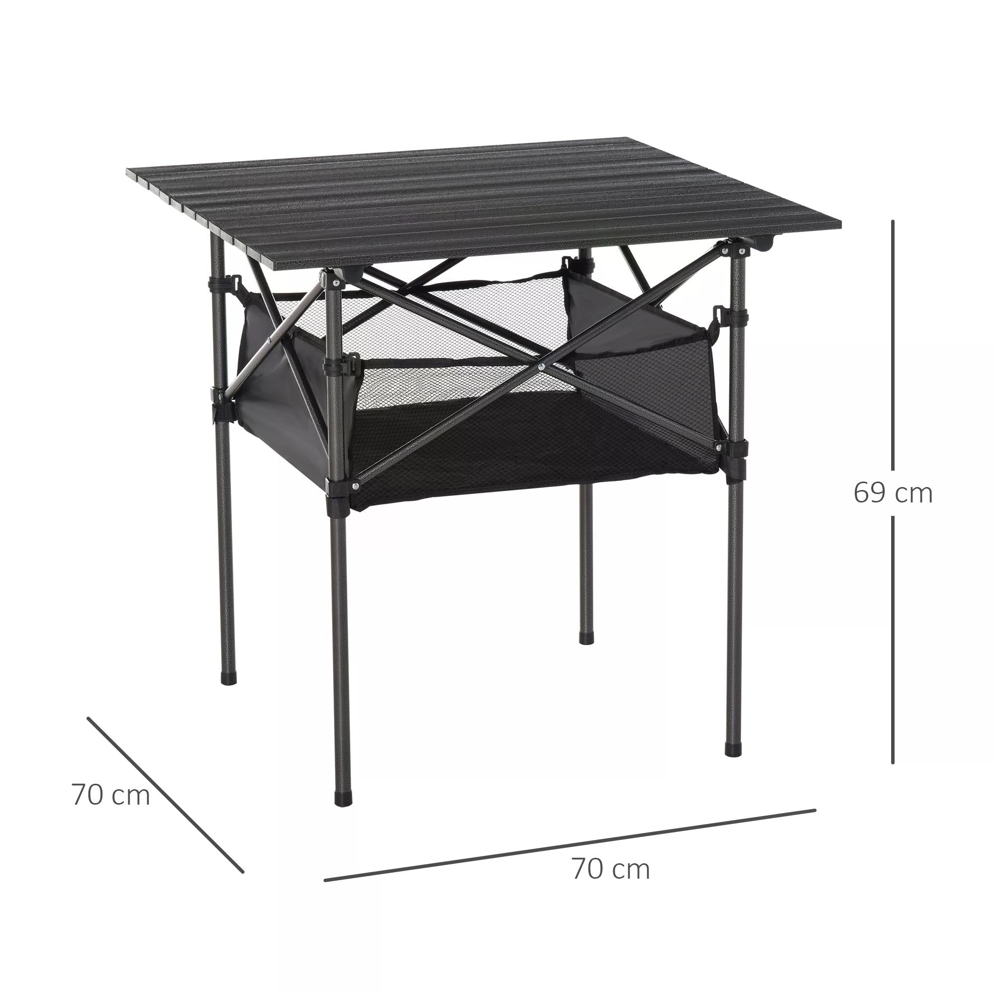 Lightweight Folding Camping Table with Mesh Storage Bag - Aluminum-2
