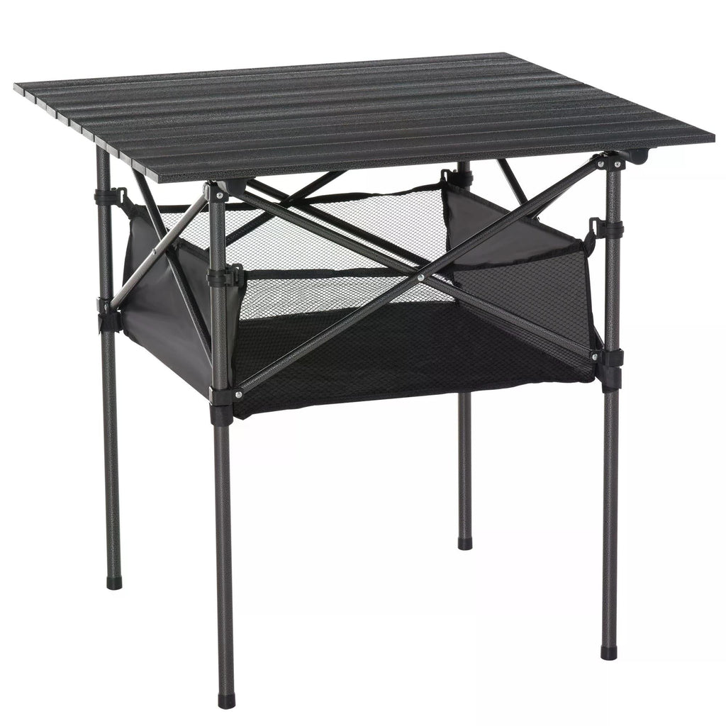 Lightweight Folding Camping Table with Mesh Storage Bag - Aluminum-0