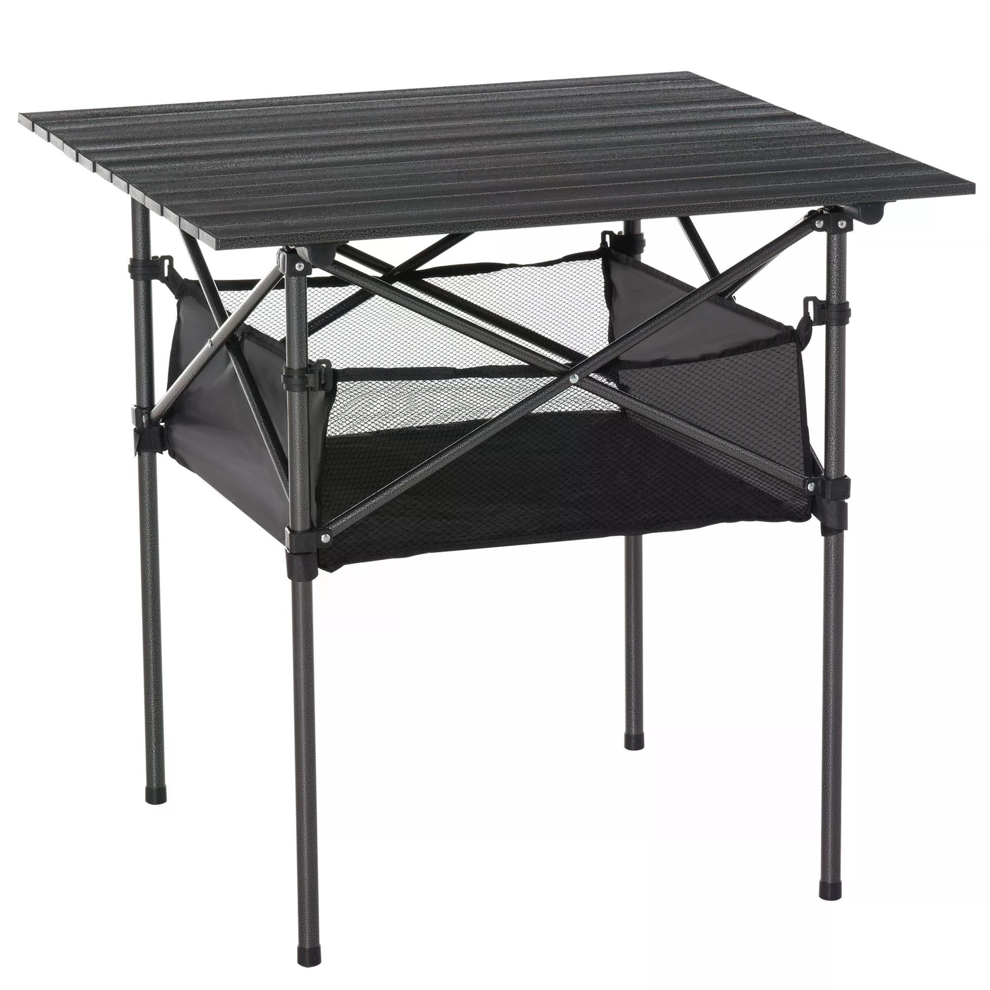 Lightweight Folding Camping Table with Mesh Storage Bag - Aluminum-0