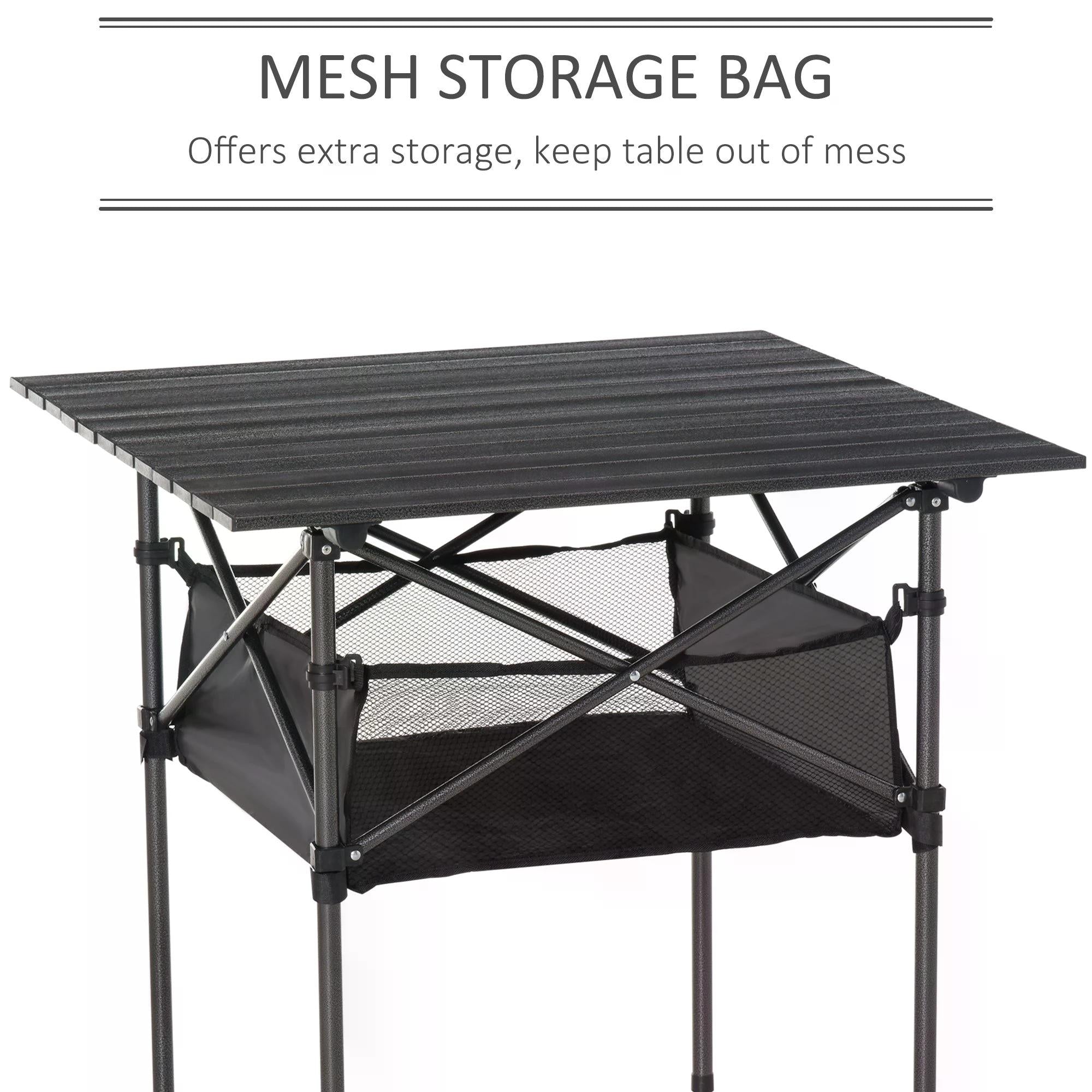 Lightweight Folding Camping Table with Mesh Storage Bag - Aluminum-4