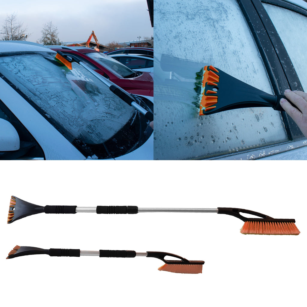 Telescopic Snow Brush + Ice Scraper Orange-0